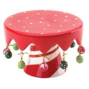 Red Polka Dot Cake Stand with Ornaments